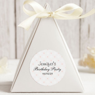 Pastellpfirsich und Cream Geometric Runder Aufkleber