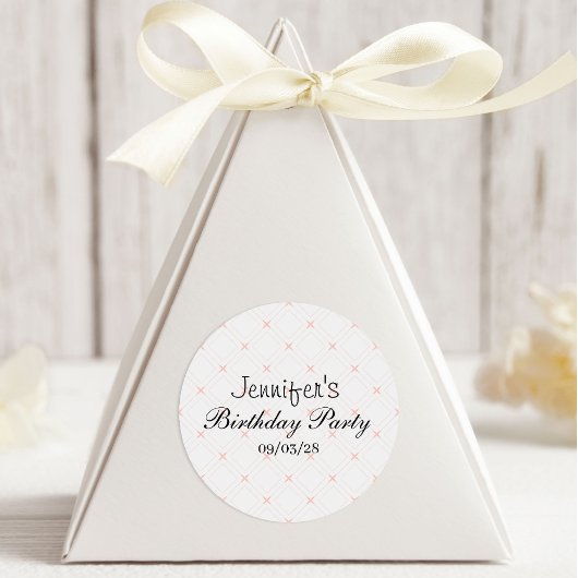 Pastellpfirsich und Cream Geometric Runder Aufkleber