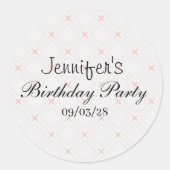 Pastellpfirsich und Cream Geometric Runder Aufkleber (Vorderseite)