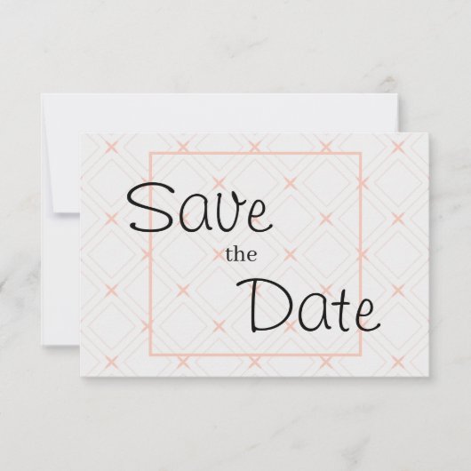 Pastellpfirsich und Cream Geometric Save The Date (Vorderseite)