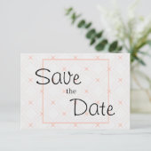 Pastellpfirsich und Cream Geometric Save The Date (Stehend Vorderseite)