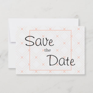 Pastellpfirsich und Cream Geometric Save The Date