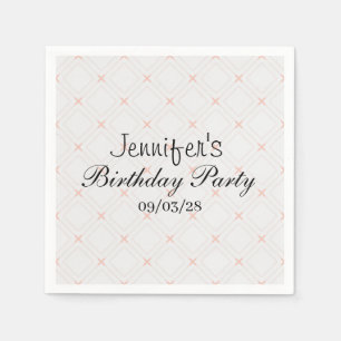 Pastellpfirsich und Cream Geometric Serviette