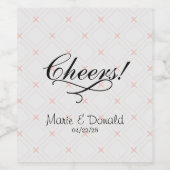 Pastellpfirsich und Cream Geometric Weinetikett (Einzelnes Label)