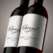 Pastellpfirsich und Cream Geometric Weinetikett