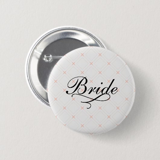 Pastellpfirsich und geometrische Creme Button (Vorne & Hinten)