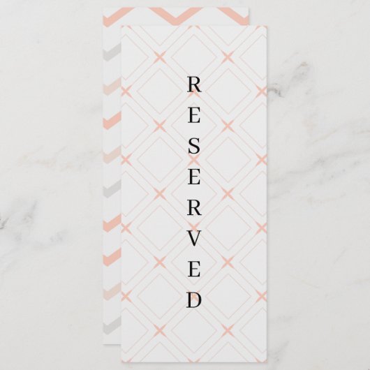 Pastellpfirsich und geometrische Creme Menükarte (Vorne/Hinten)