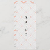 Pastellpfirsich und geometrische Creme Menükarte (Vorne/Hinten)