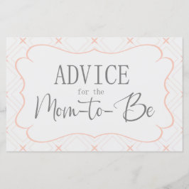 Pastellpfirsich und geometrische Creme-Ratenkarte