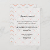 Pastellpfirsich und geometrische Gold Begleitkarte (Vorne/Hinten)