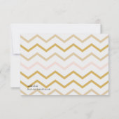 Pastellpfirsich und geometrische Gold Dankeskarte (Rückseite)