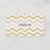 Pastellpfirsich und geometrische Gold Platzkarte (Rückseite)