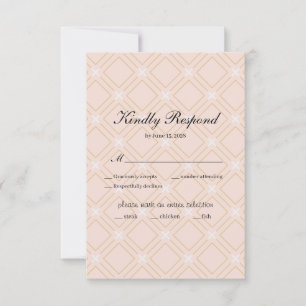 Pastellpfirsich und geometrische Gold RSVP Karte