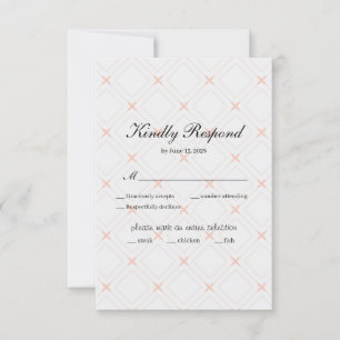 Pastellpfirsich und geometrische Gold RSVP Karte