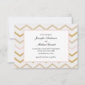 Pastellpfirsich und geometrische Gold Save The Date (Rückseite)