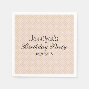 Pastellpfirsich und geometrische Gold Serviette