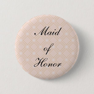 Pastellpfirsich und geometrische Goldene Formen Button