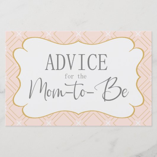 Pastellpfirsich und geometrische goldene Ratenkart (Vorderseite)