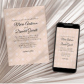 Pastellpfirsich und geometrische Hochzeitseinladun Feiertagskarte