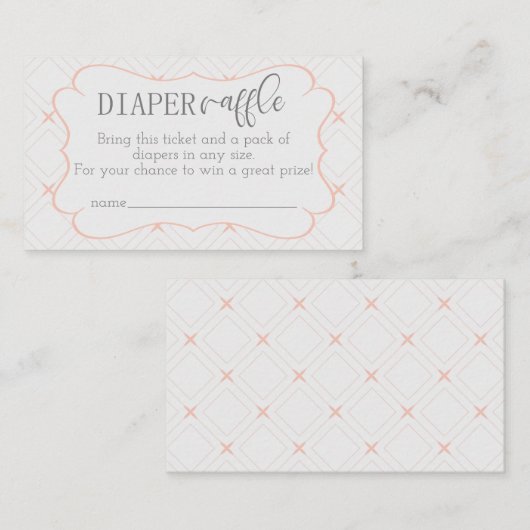 Pastellpfirsich und geometrischer Faltschachtel Begleitkarte (Vorne/Hinten)