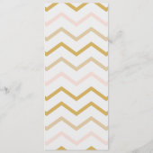 Pastellpfirsich und geometrischer Gold-Lehrstuhl Menükarte (Rückseite)