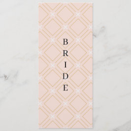 Pastellpfirsich und geometrischer Gold-Lehrstuhl Menükarte