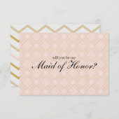 Pastellpfirsich und Gold werden Sie meine Trauzeug (Vorne/Hinten)