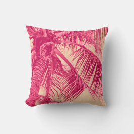 Pastellpfirsich und Pink Girly Palm Trees Kissen