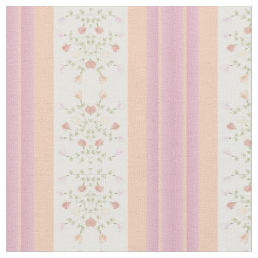 Pastellpfirsich und rosa Streifen Stoff (Nahaufnahme)