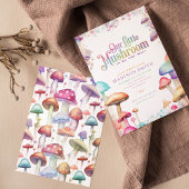 Pastellpilz magische Waldbaby Dusche Einladung