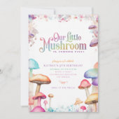 Pastellpilz magischer Wald Geburtstag Einladung (Vorderseite)