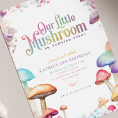 Pastellpilz magischer Wald Geburtstag Einladung