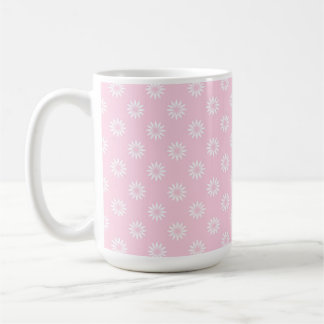 PASTELLPINK MIT REIHEN WEISSER BLUMEN KAFFEETASSE