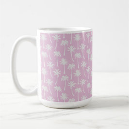 PASTELLPINK MIT WEIßEN SOMMERLICHEN TROPISCHEN PAL KAFFEETASSE