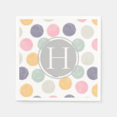 Pastellpinsel aus Monogramm Serviette (Vorderseite)