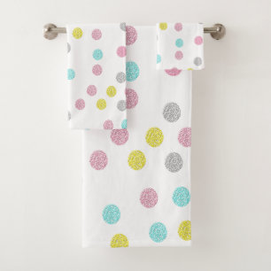 Pastellpolka-Punkt-Bad-Tuch-Set Badhandtuch Set