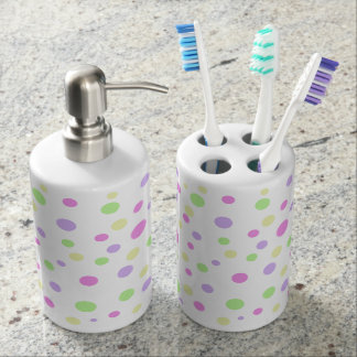 Pastellpolka-Punkt-Badezimmer-Set Badset
