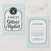 Pastellpolka-Punkt-Haar-Stylist-Verabredungs-Karte Terminkarte (Vorne/Hinten)