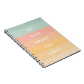 PastellPositives Zitat tut, was Sie glücklich mach Notizblock (Rechte Seite)