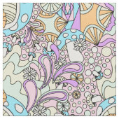 Pastellpsychedelisch auf rosa Stoff (Nahaufnahme)