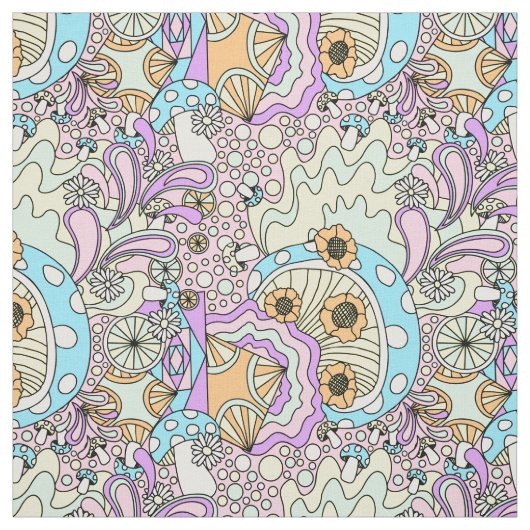 Pastellpsychedelisch auf rosa Stoff (Muster)