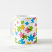 Pastellpuzzlespiel-Stück-personalisierte Tasse (Vorderseite Links)
