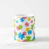 Pastellpuzzlespiel-Stück-personalisierte Tasse (Mittel)