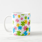 Pastellpuzzlespiel-Stück-personalisierte Tasse (Links)