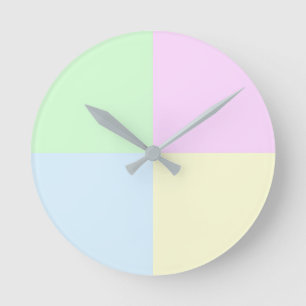 Pastellquadrate Modern Runde Wanduhr