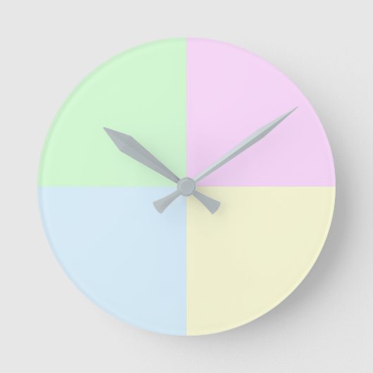 Pastellquadrate Modern Runde Wanduhr (Vorderseite)