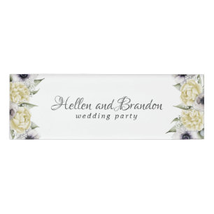 Pastellrahmen mit Shabby-Chic-Blume Namenschild