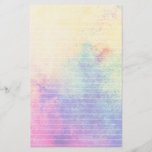 Pastellregenbogen-Aquarell gezeichnetes Papier (Vorderseite)