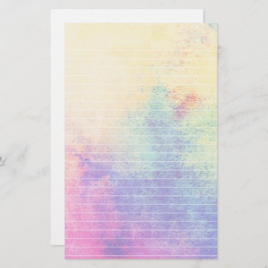 Pastellregenbogen-Aquarell gezeichnetes Papier (Vorne/Hinten)