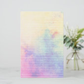Pastellregenbogen-Aquarell gezeichnetes Papier (Stehend Vorderseite)